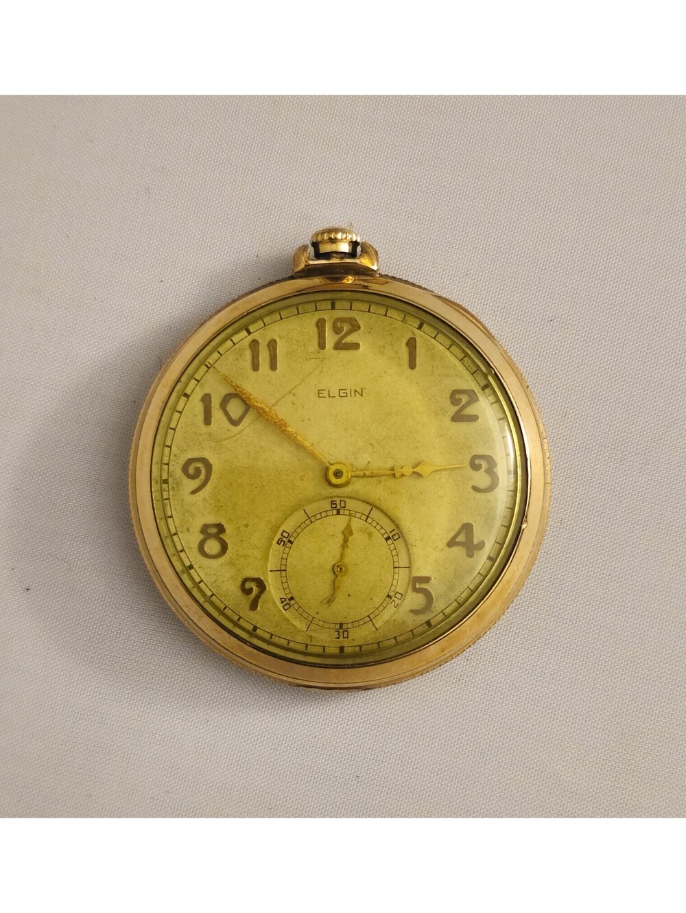 Vntg 1924 Elgin Model 3 Grade 303 12s 7J 10k Gold Filled Star Case Pocket Watch
